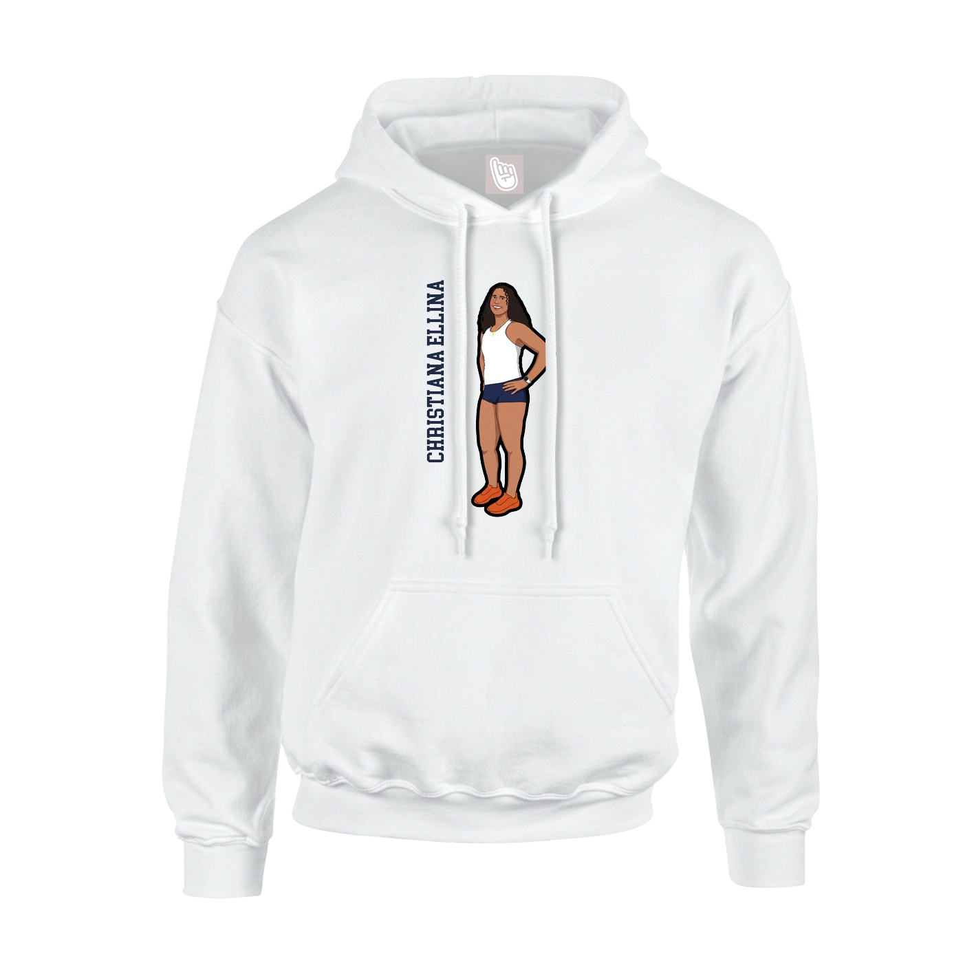 Hoodie — Name Vertical in White