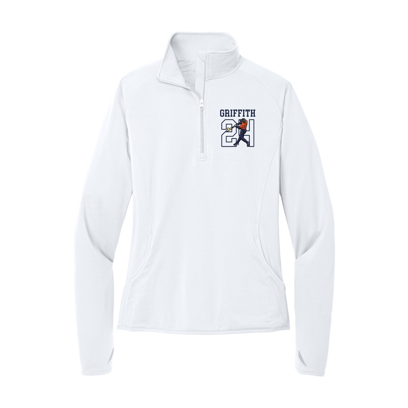 Women's Q-Zip Pullover — Shirsey in White