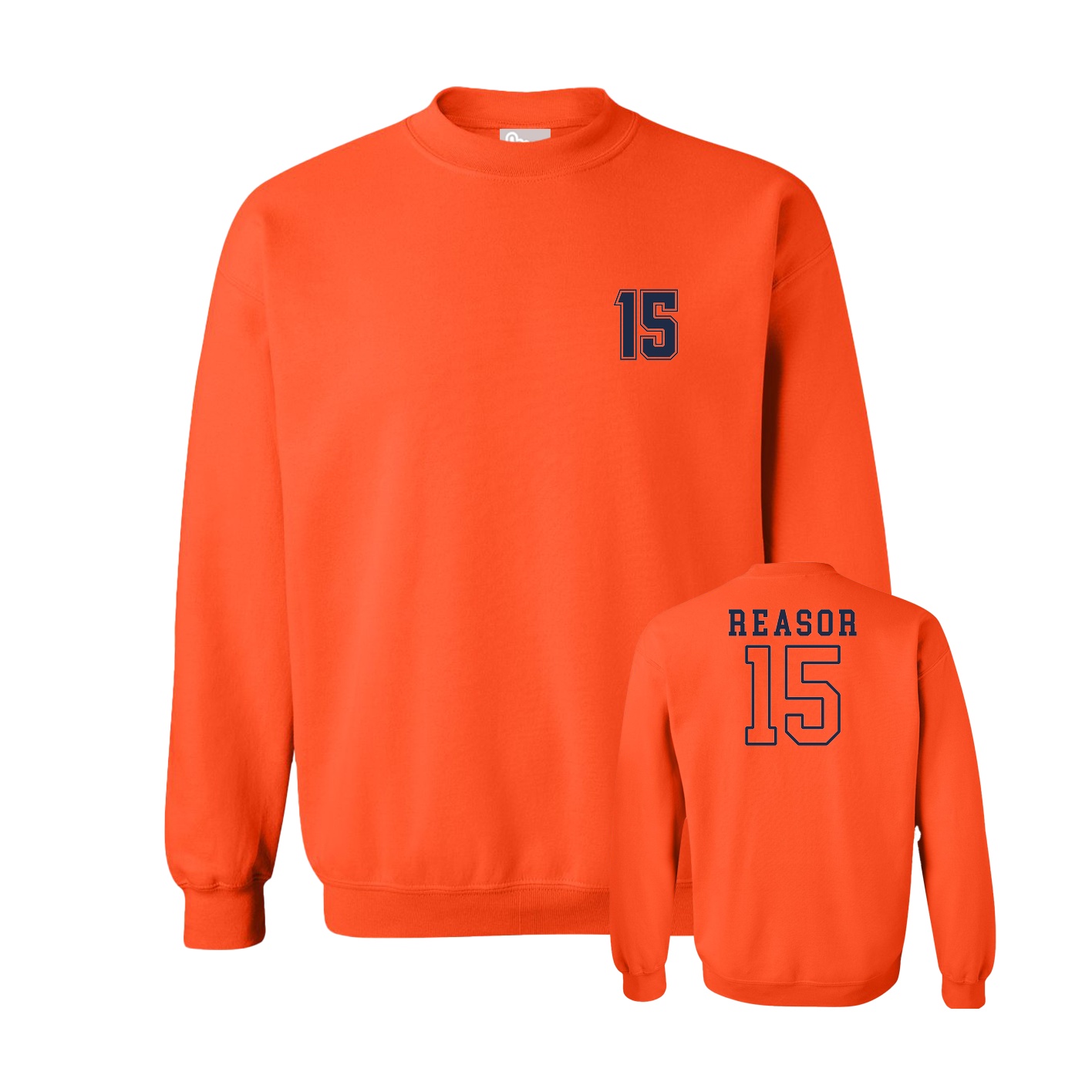 Fleece Crew — Chest Back in Orange