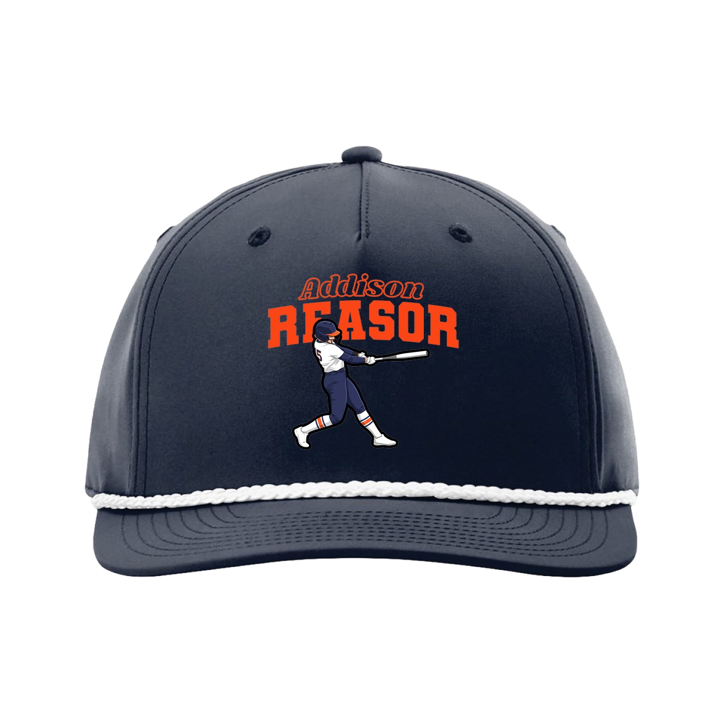Five-Panel Classic Rope Cap — Name Arch in Navy