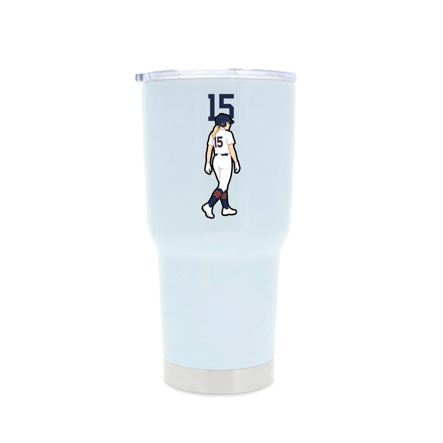 30oz Stainless Steel Tumbler — Number Top in White