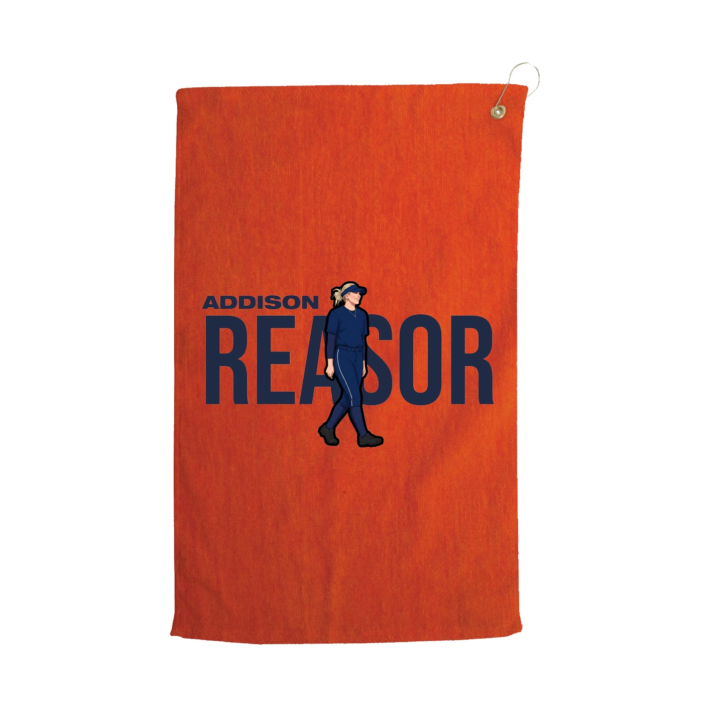 Golf Towel — Player Name in Orange