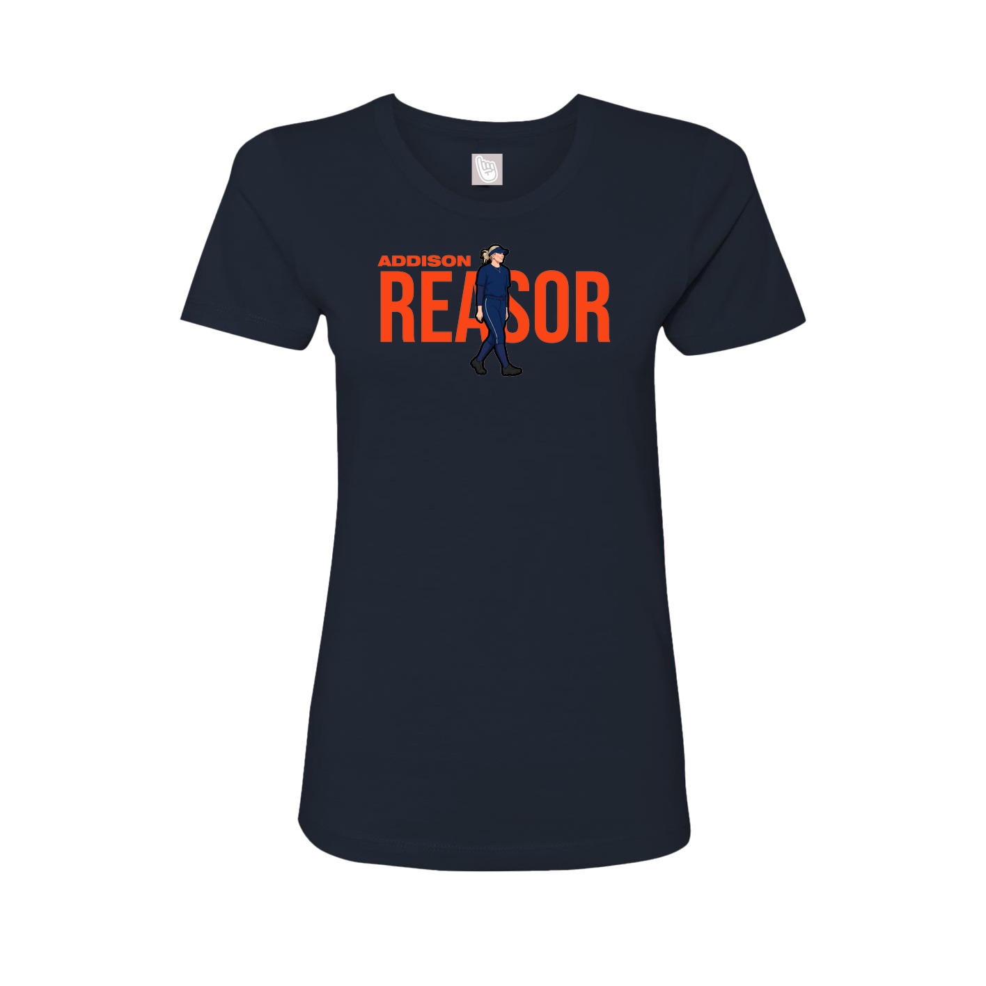 Fitted Women's Tee — Player Name in Navy