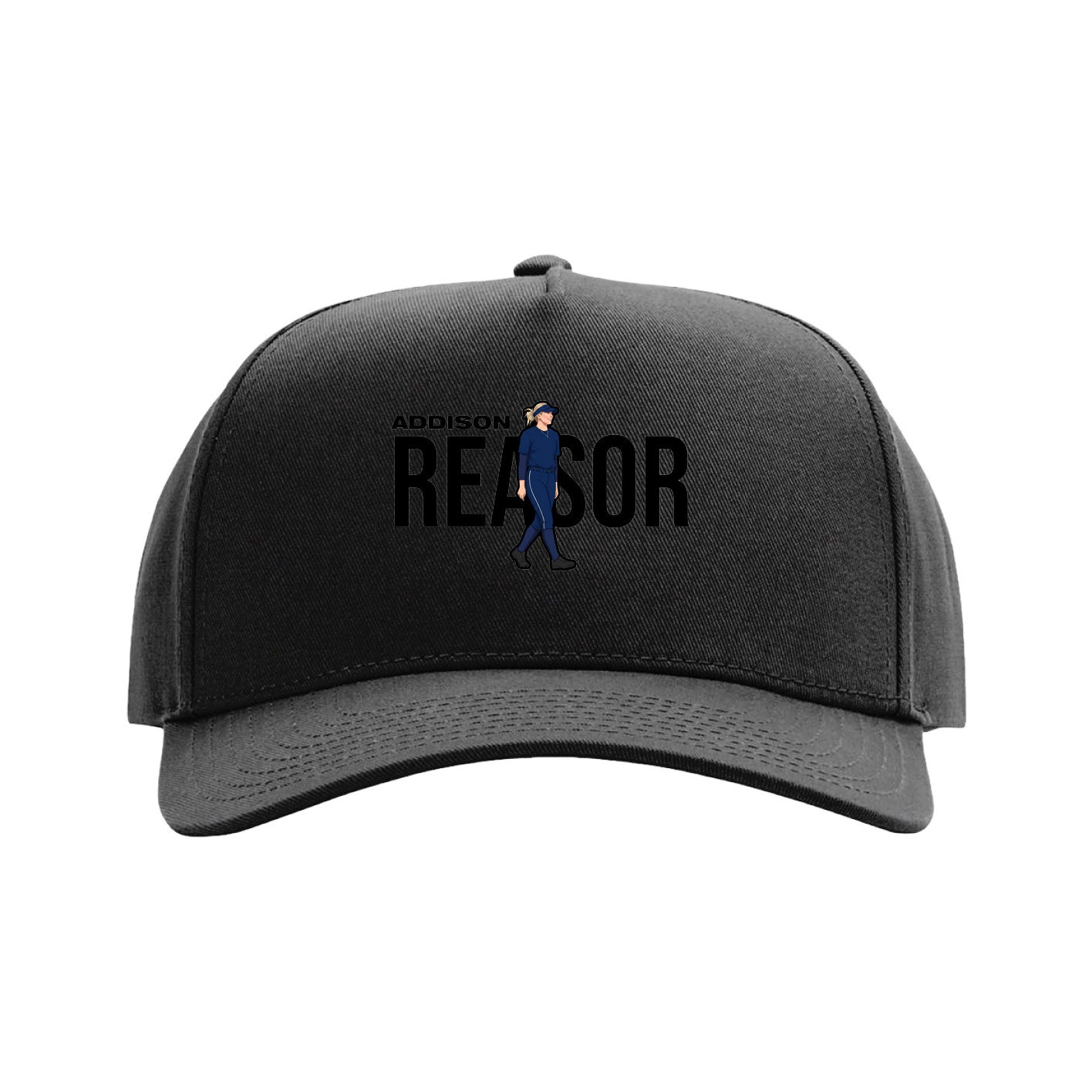 Full Fabric Five-Panel Champ Cap — Player Name in Black