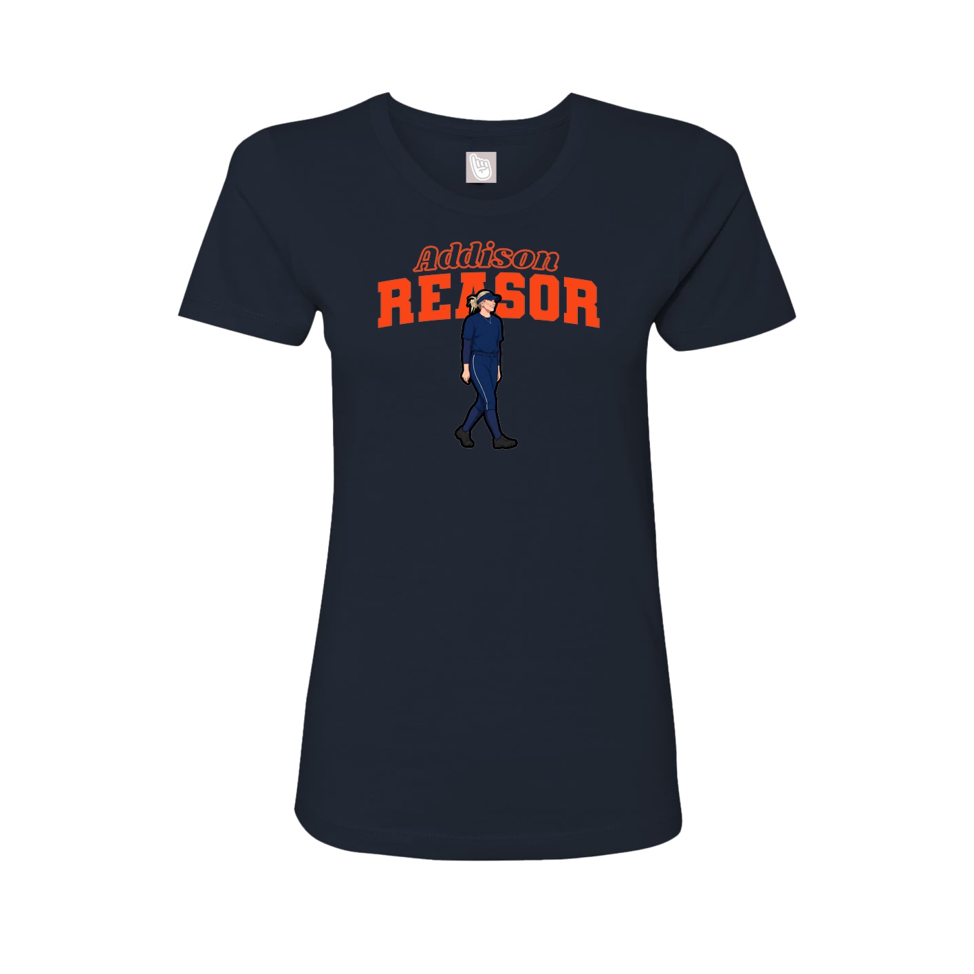 Fitted Women's Tee — Name Arch in Navy