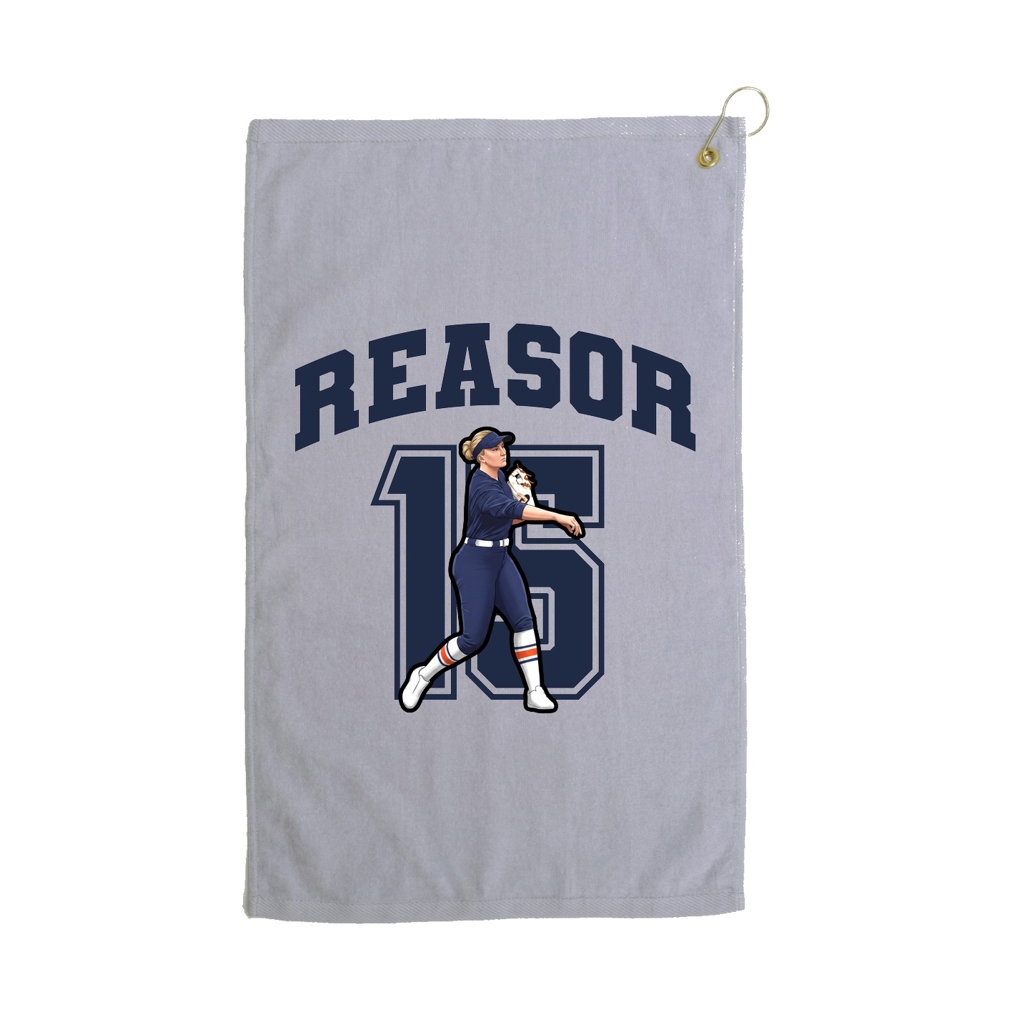 Golf Towel — Number in Grey