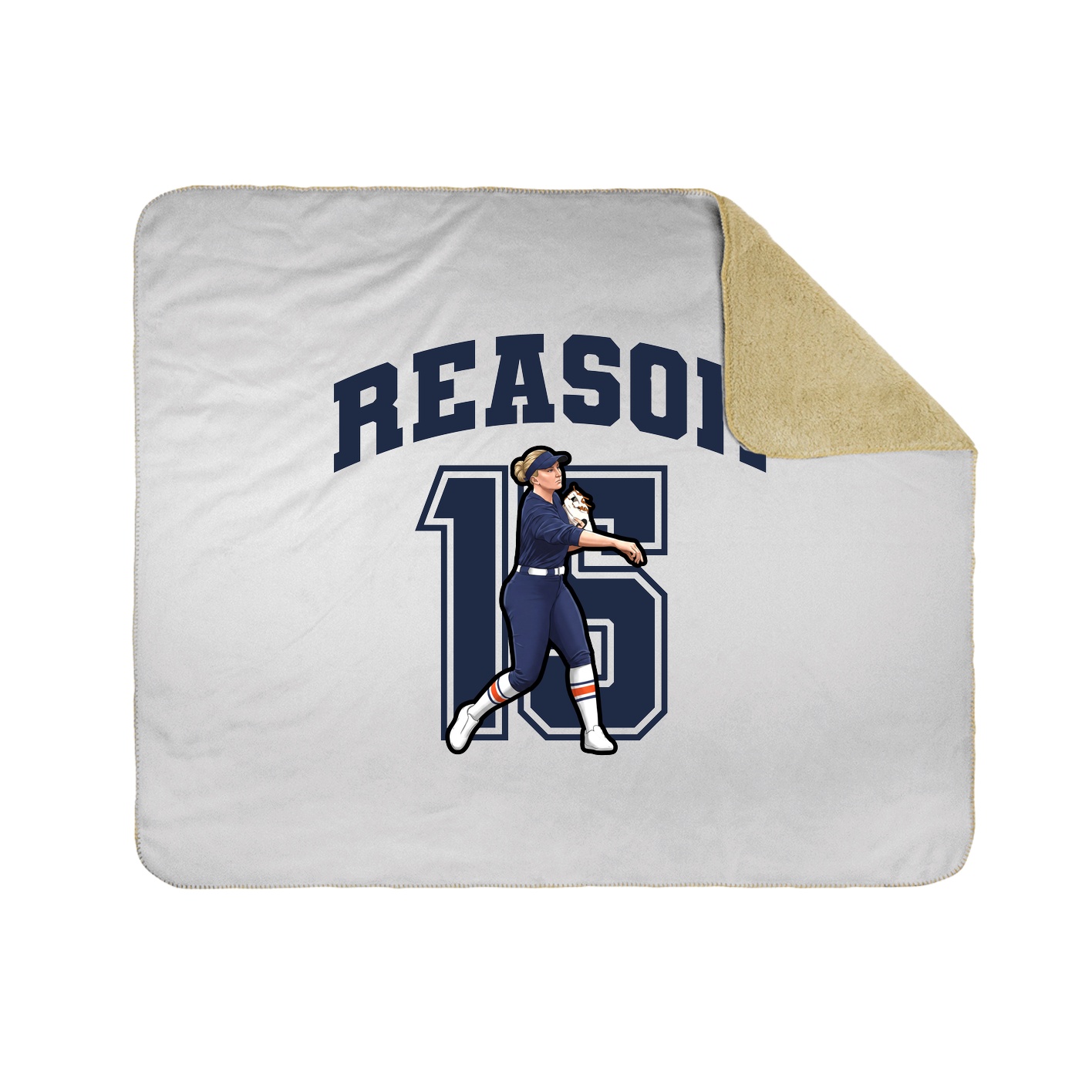 Throw Blanket — Number in White
