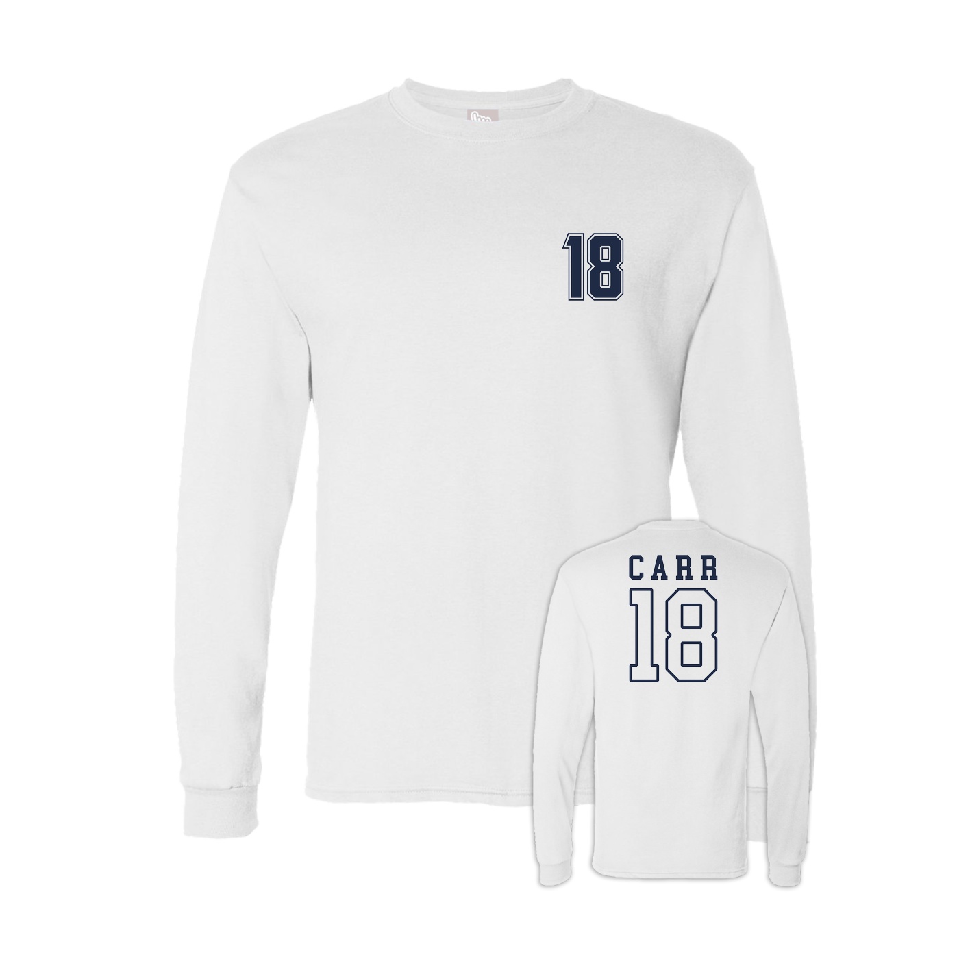 Long Sleeve Tee — Chest Back in White