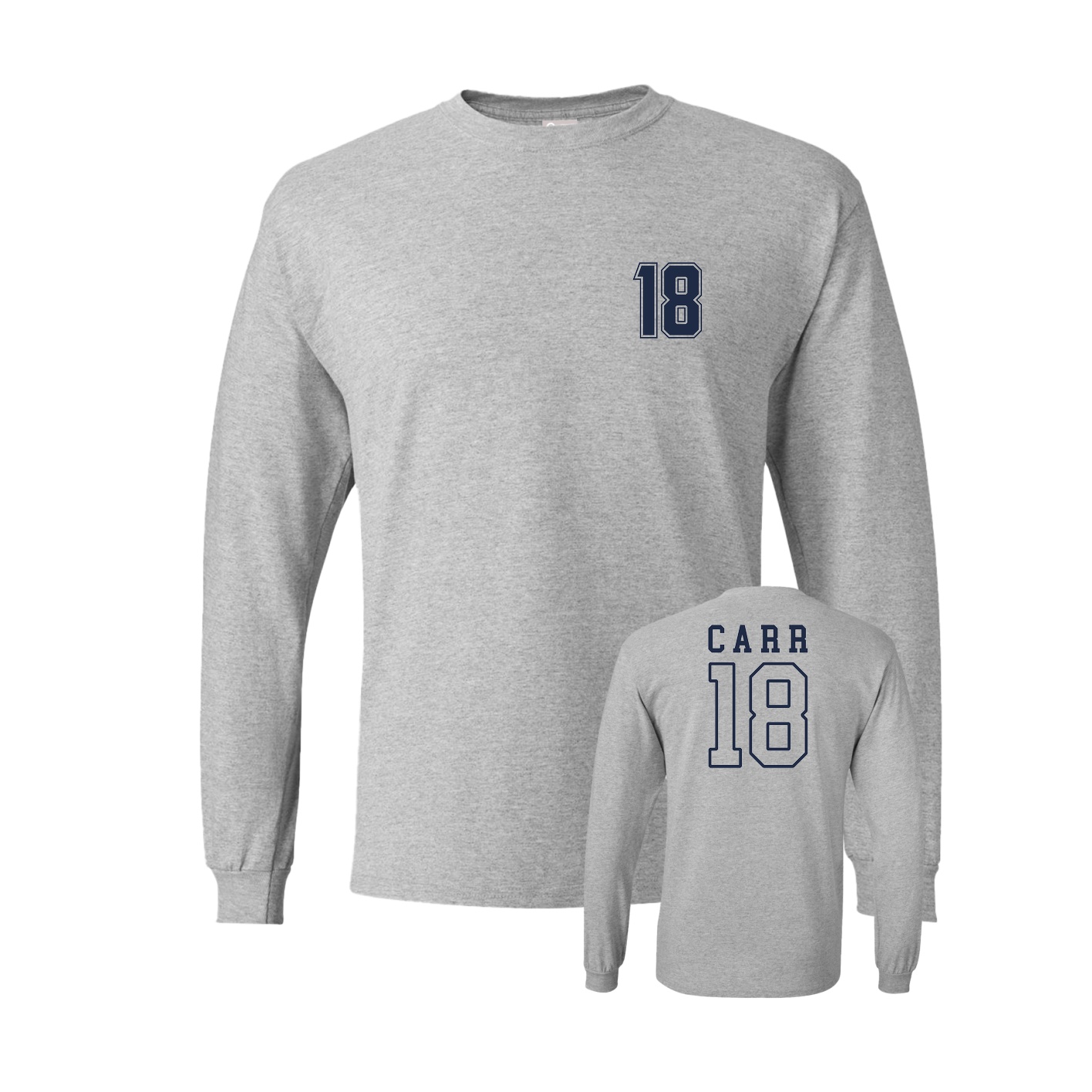 Long Sleeve Tee — Chest Back in Grey