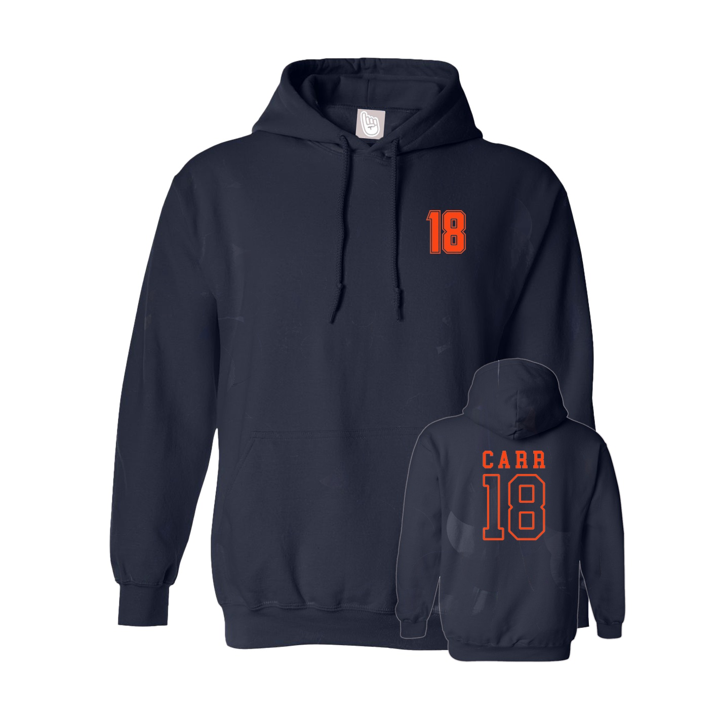 Hoodie — Chest Back in Navy