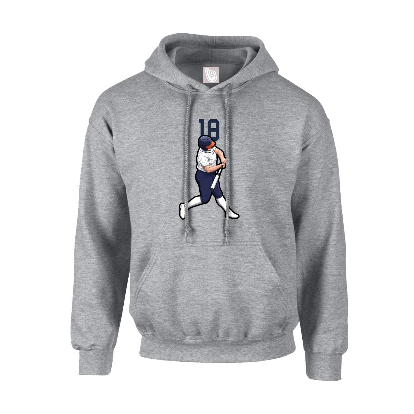Hoodie — Number Top in Grey
