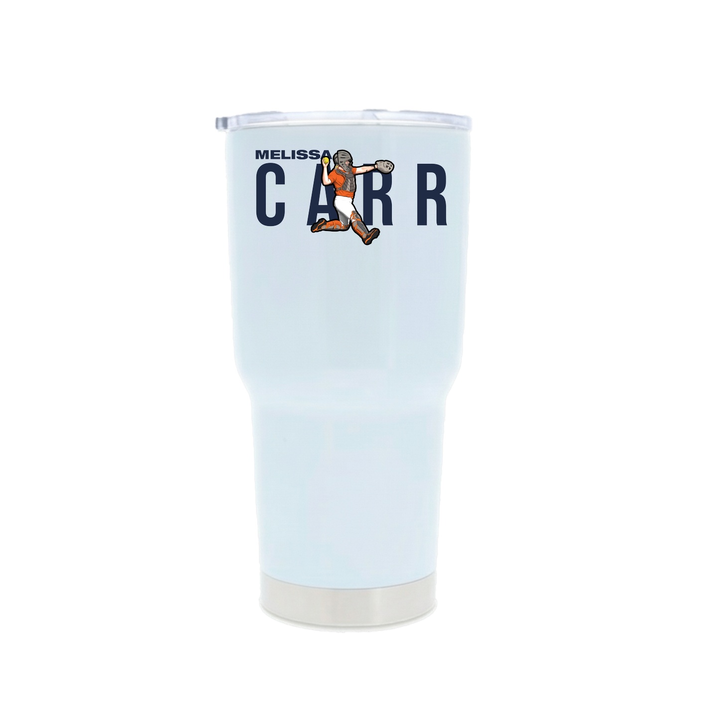 30oz Stainless Steel Tumbler — Player Name in White