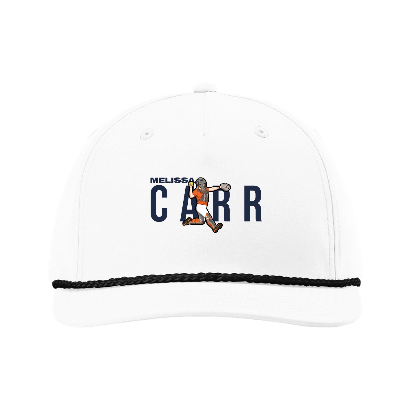 Five-Panel Classic Rope Cap — Player Name in White