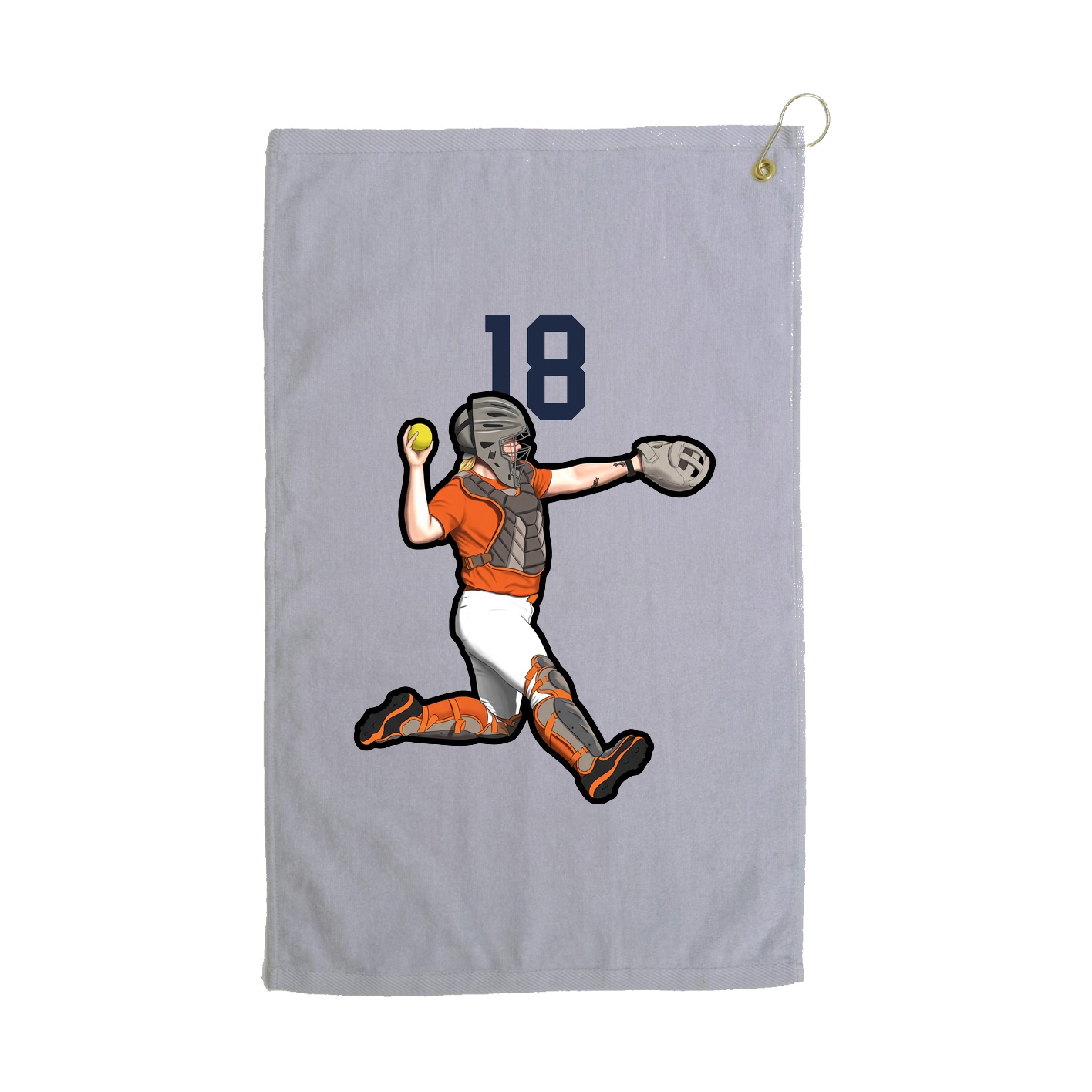 Golf Towel — Number Top in Grey