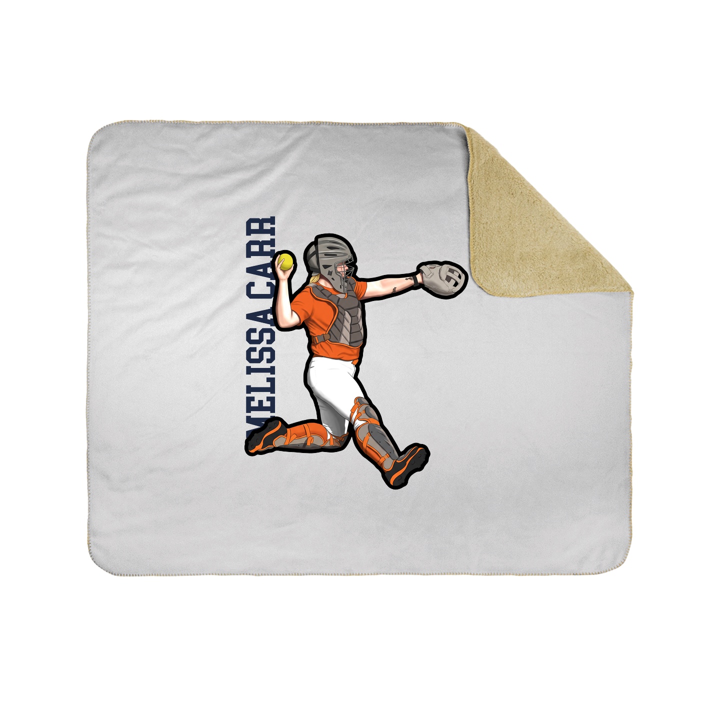 Throw Blanket — Name Vertical in White