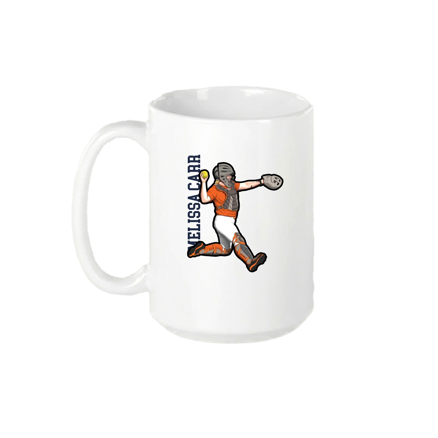 15oz Coffee Mug — Name Vertical in White