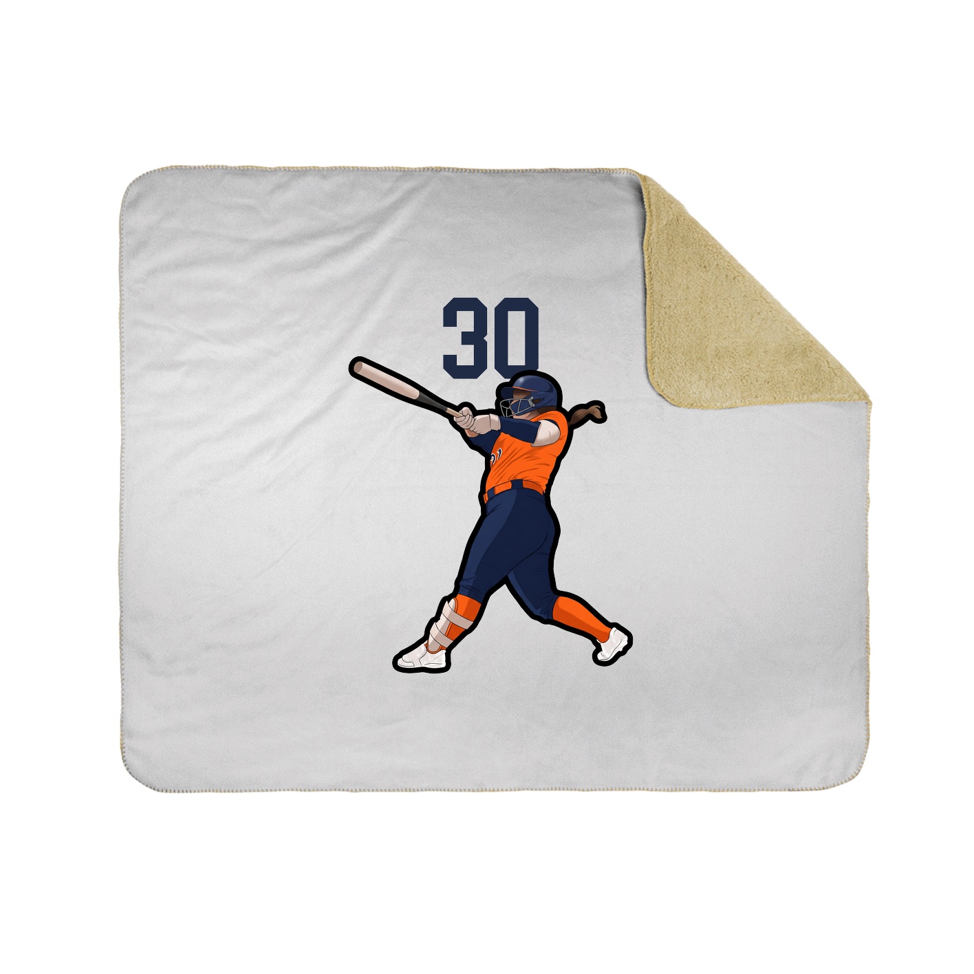 Throw Blanket — Number Top in White