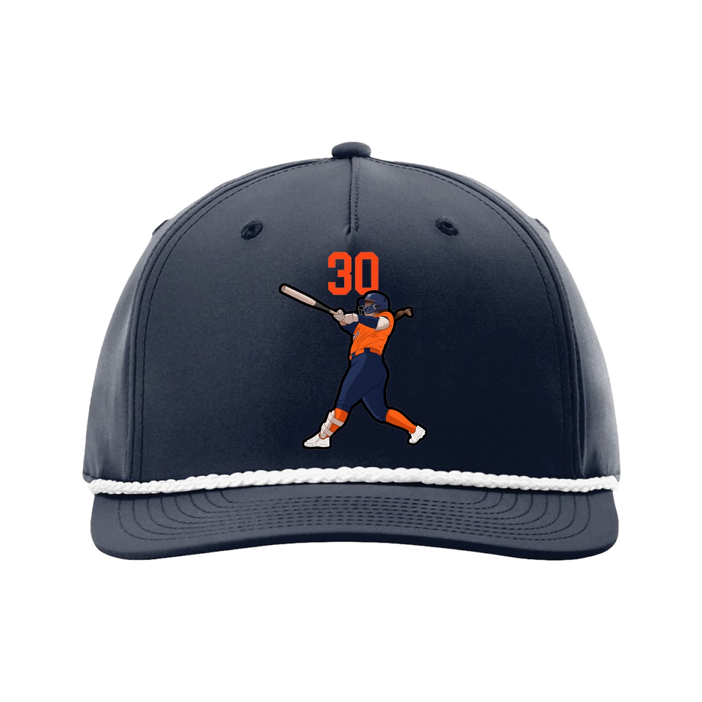 Five-Panel Classic Rope Cap — Number Top in Navy
