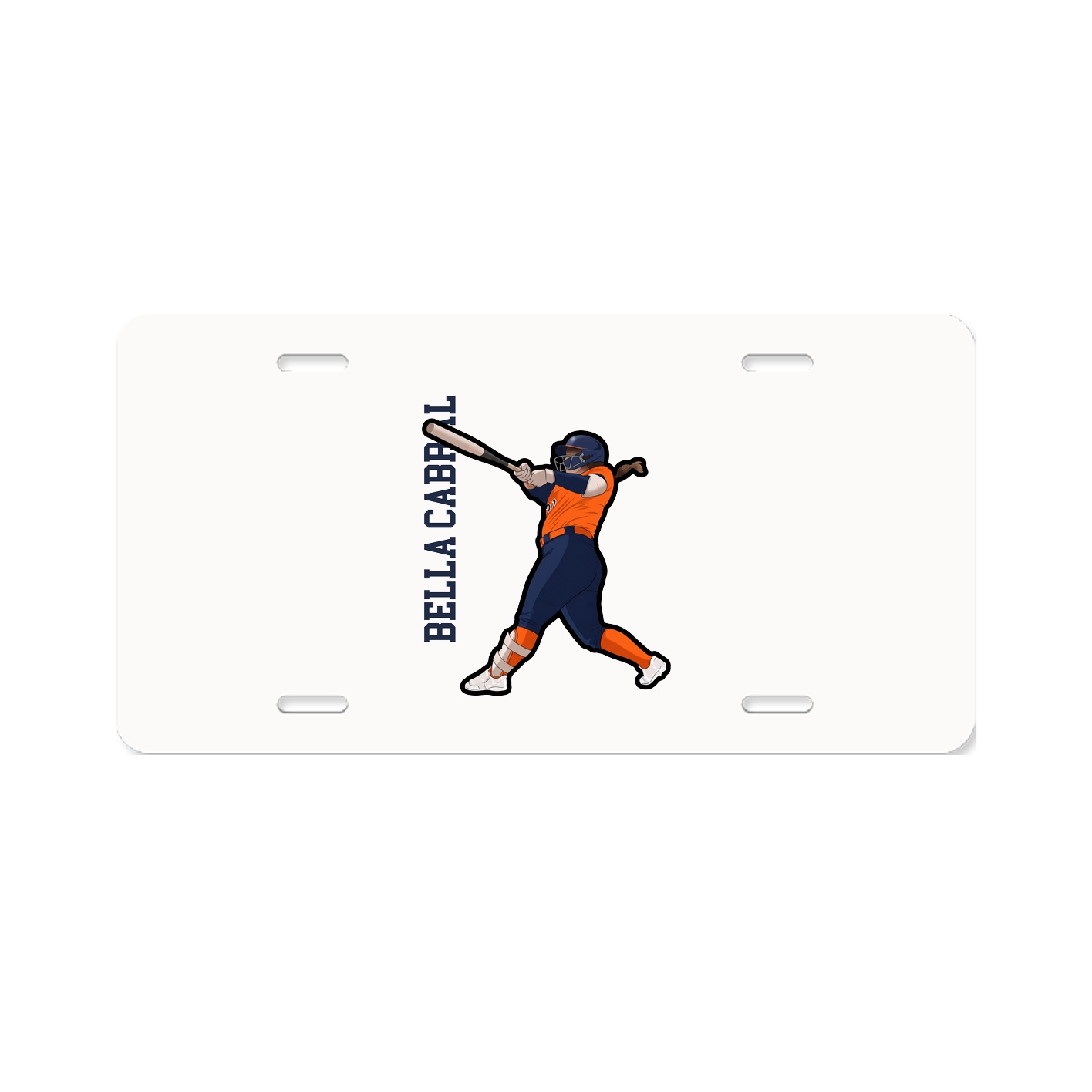 License Plate — Name Vertical in Classic