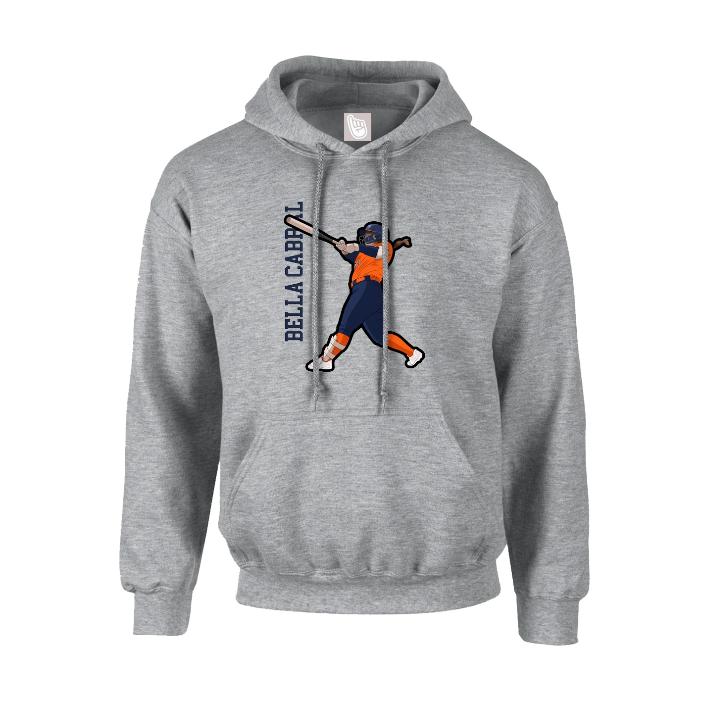 Youth Hoodie — Name Vertical in Grey