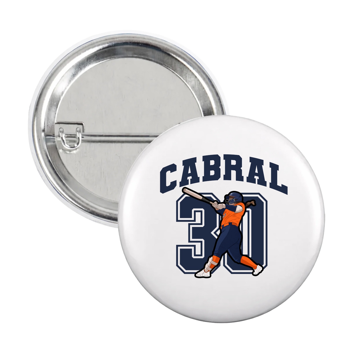 Game Day Button — Number in White