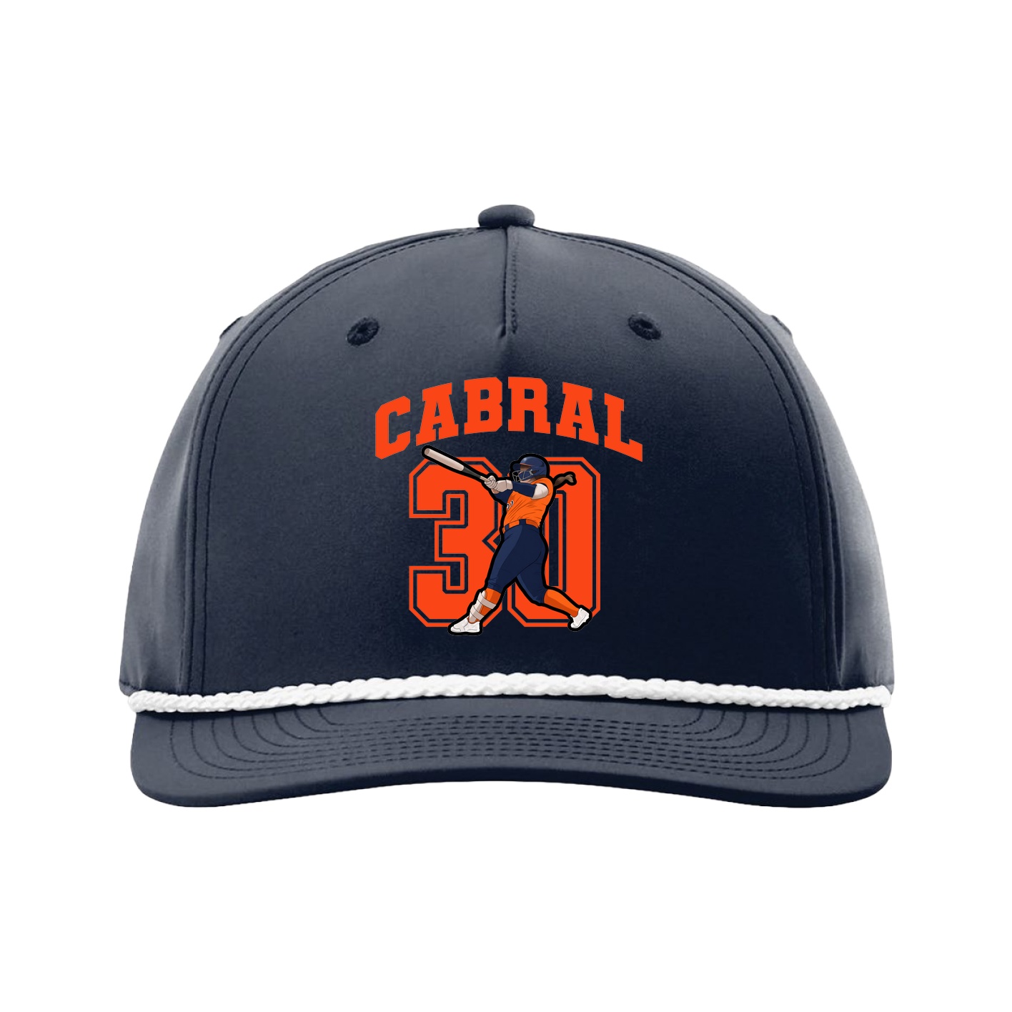 Five-Panel Classic Rope Cap — Number in Navy