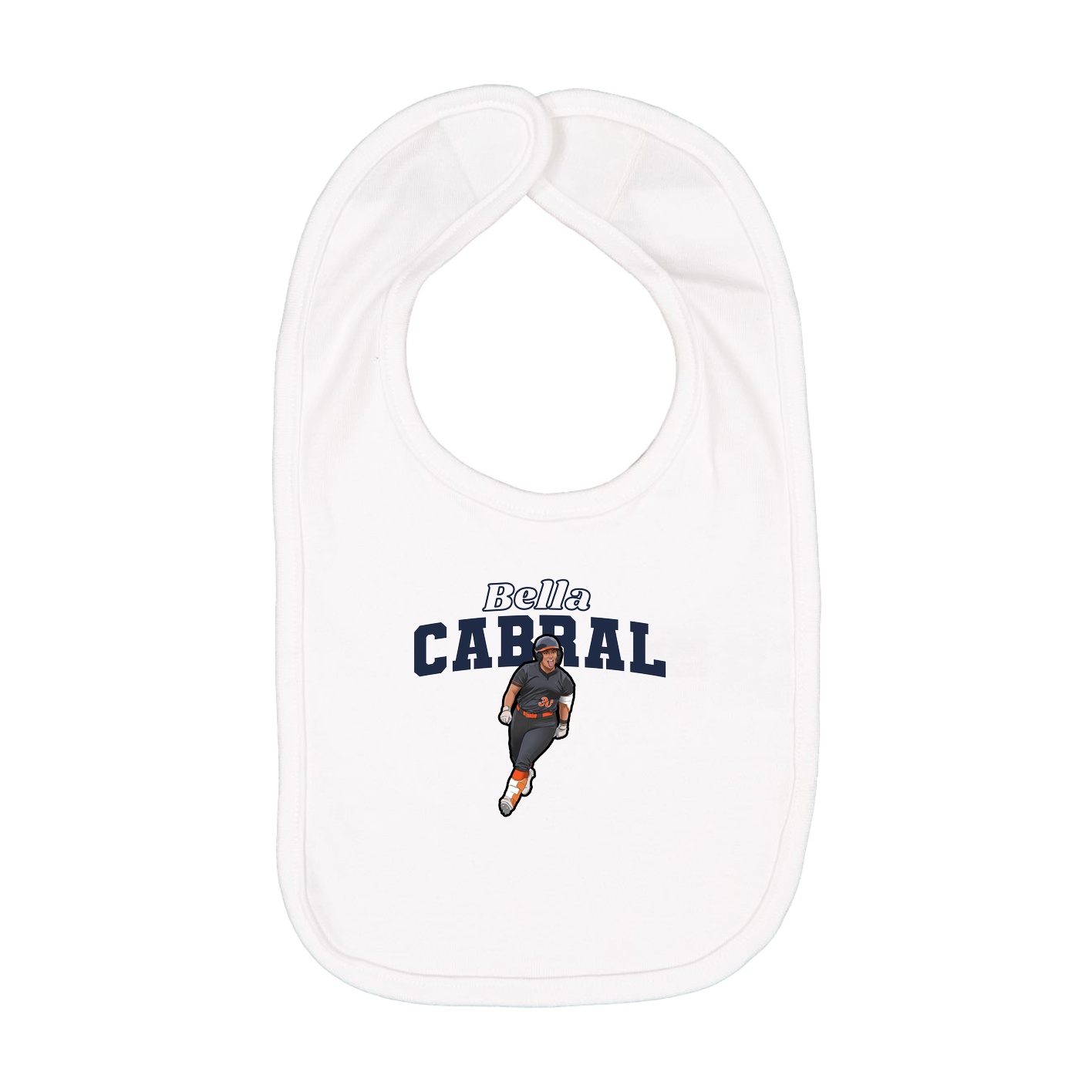 Infant Bib — Name Arch in White