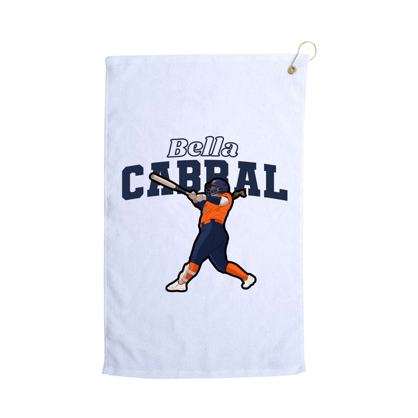 Golf Towel — Name Arch in White