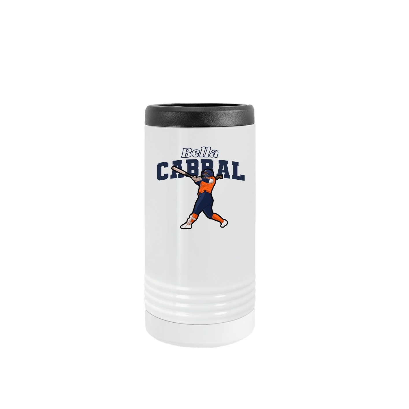 Slim Beverage Holder — Name Arch in White