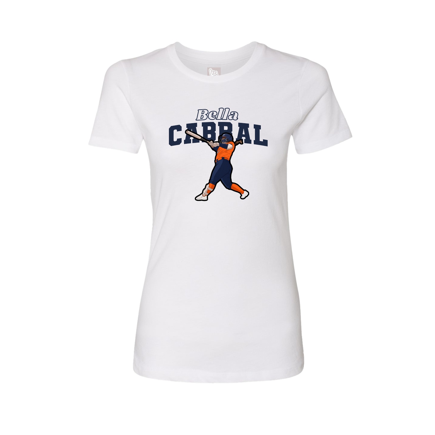 Fitted Women's Tee — Name Arch in White