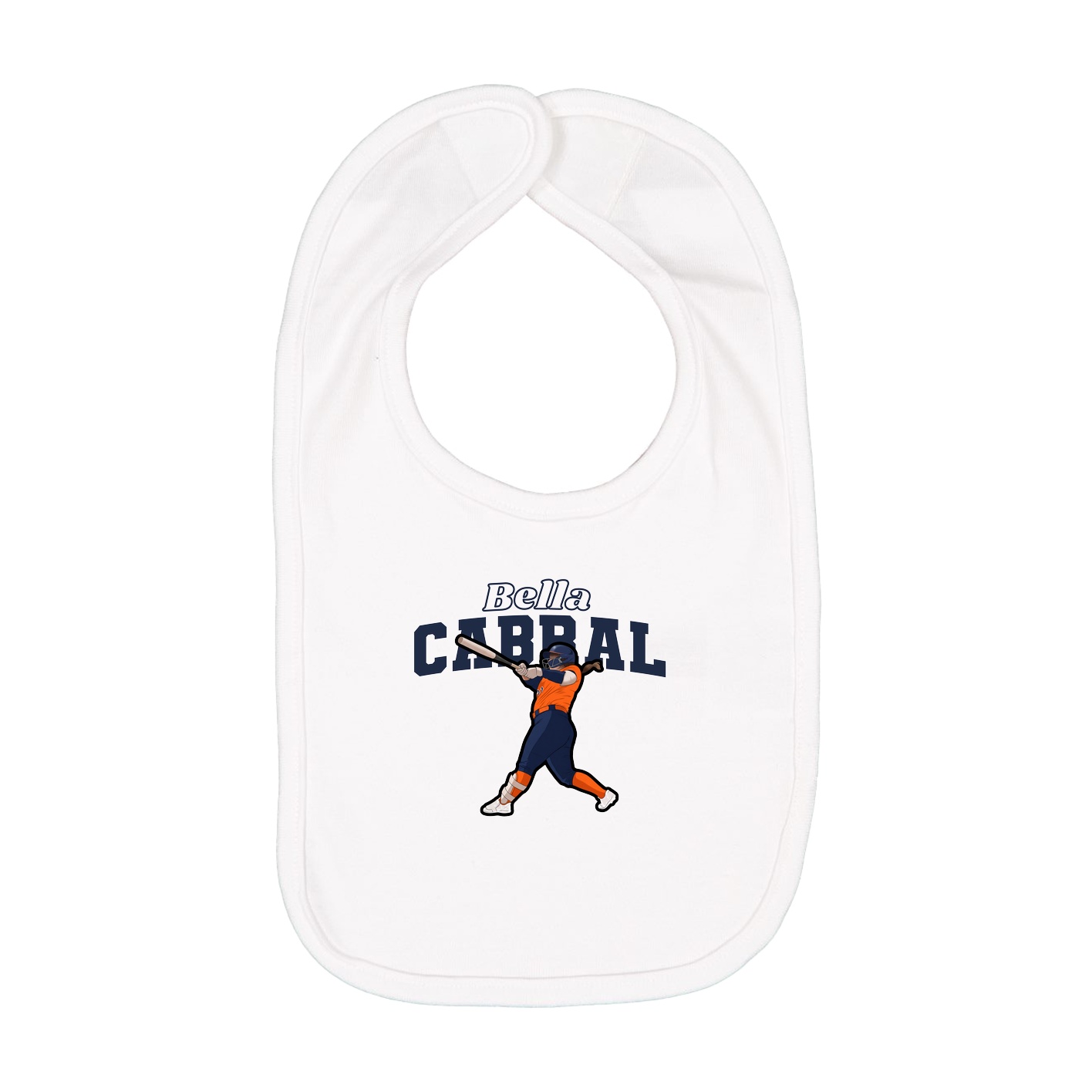 Infant Bib — Name Arch in White