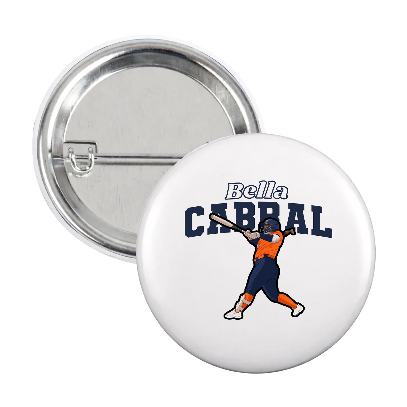 Game Day Button — Name Arch in White
