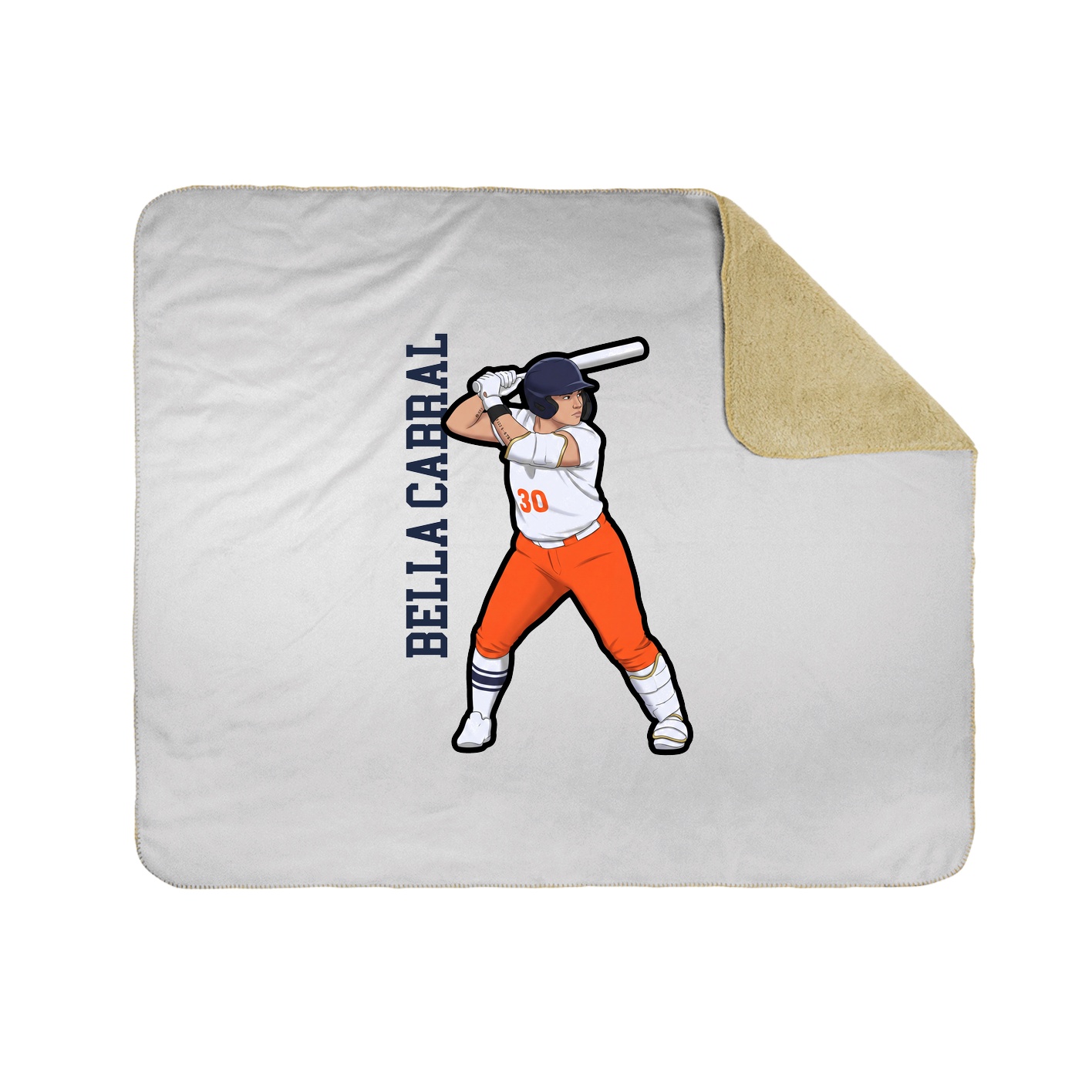 Throw Blanket — Name Vertical in White