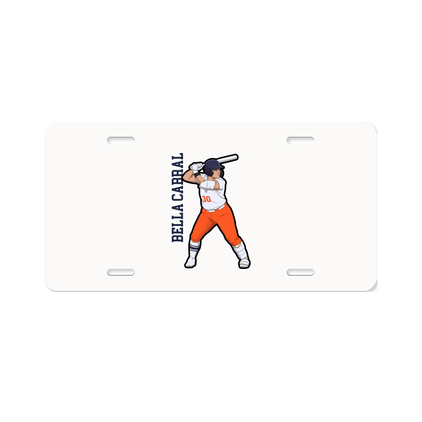 License Plate — Name Vertical in Classic