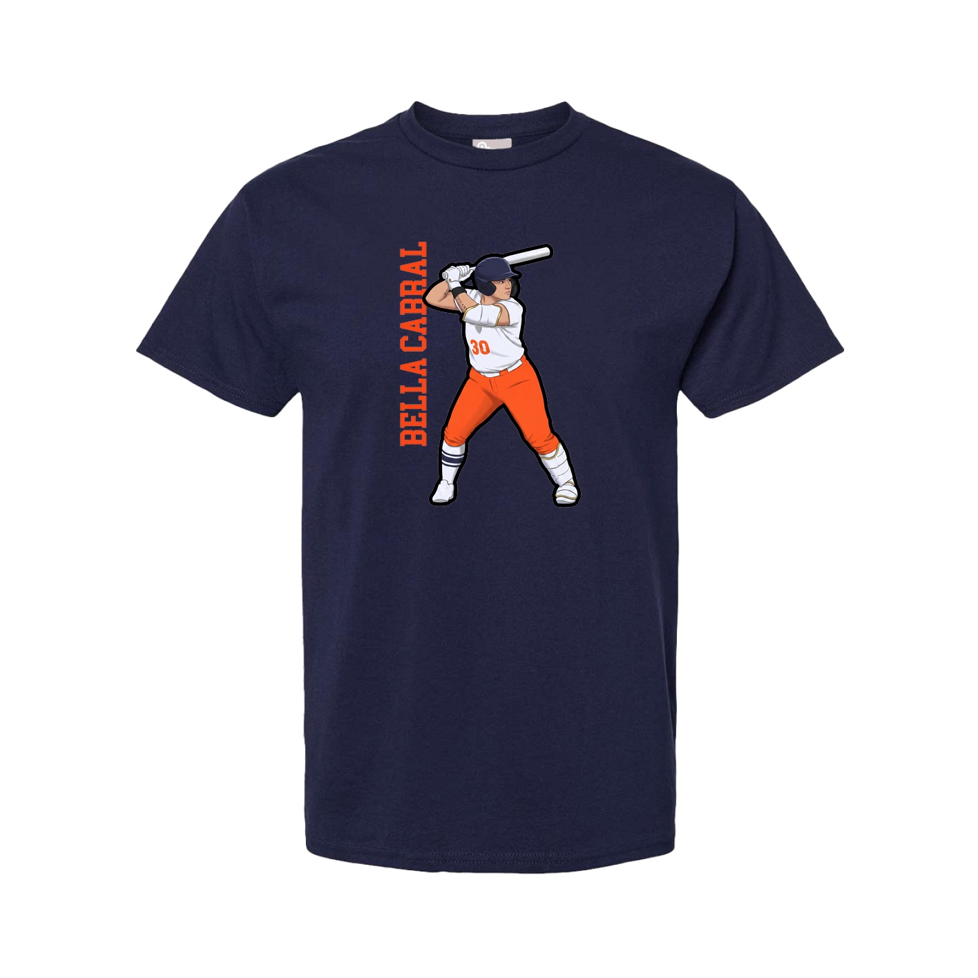 Tee — Name Vertical in Navy