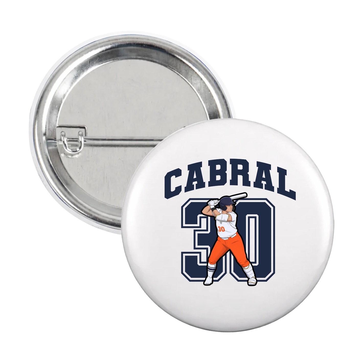 Game Day Button — Number in White