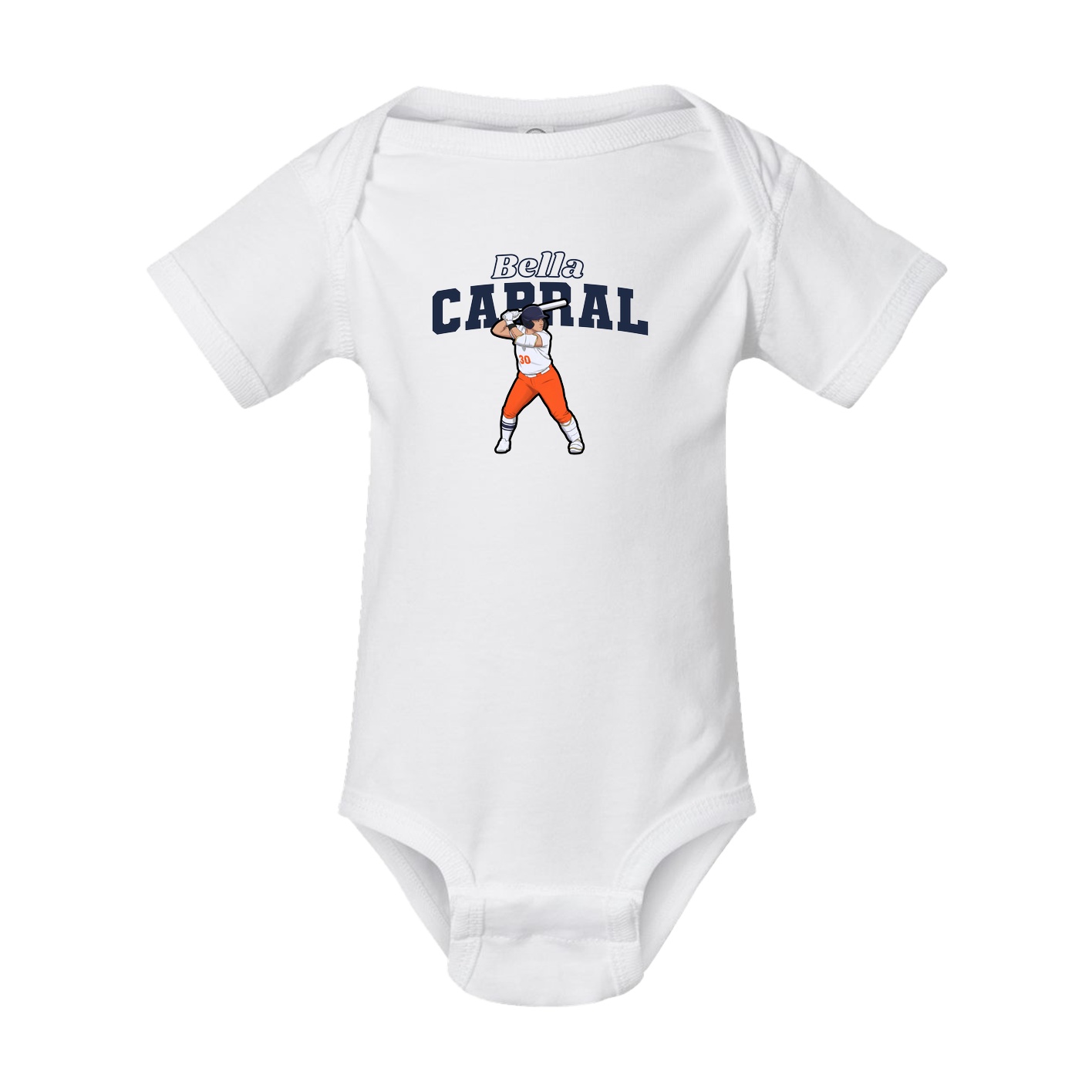 Baby Onesie — Name Arch in White