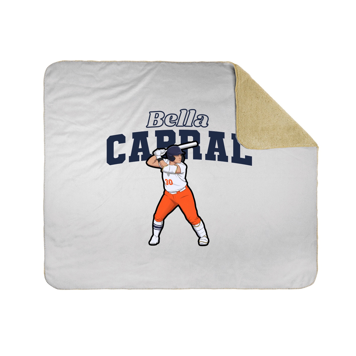 Throw Blanket — Name Arch in White