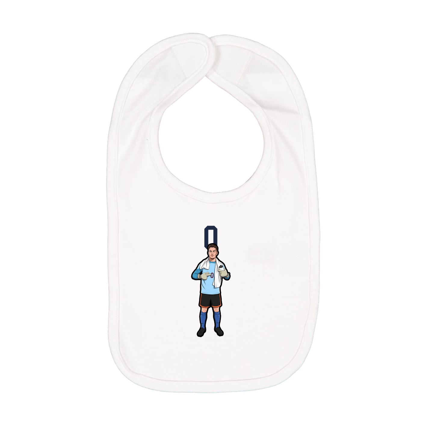 Infant Bib — Number Top in White