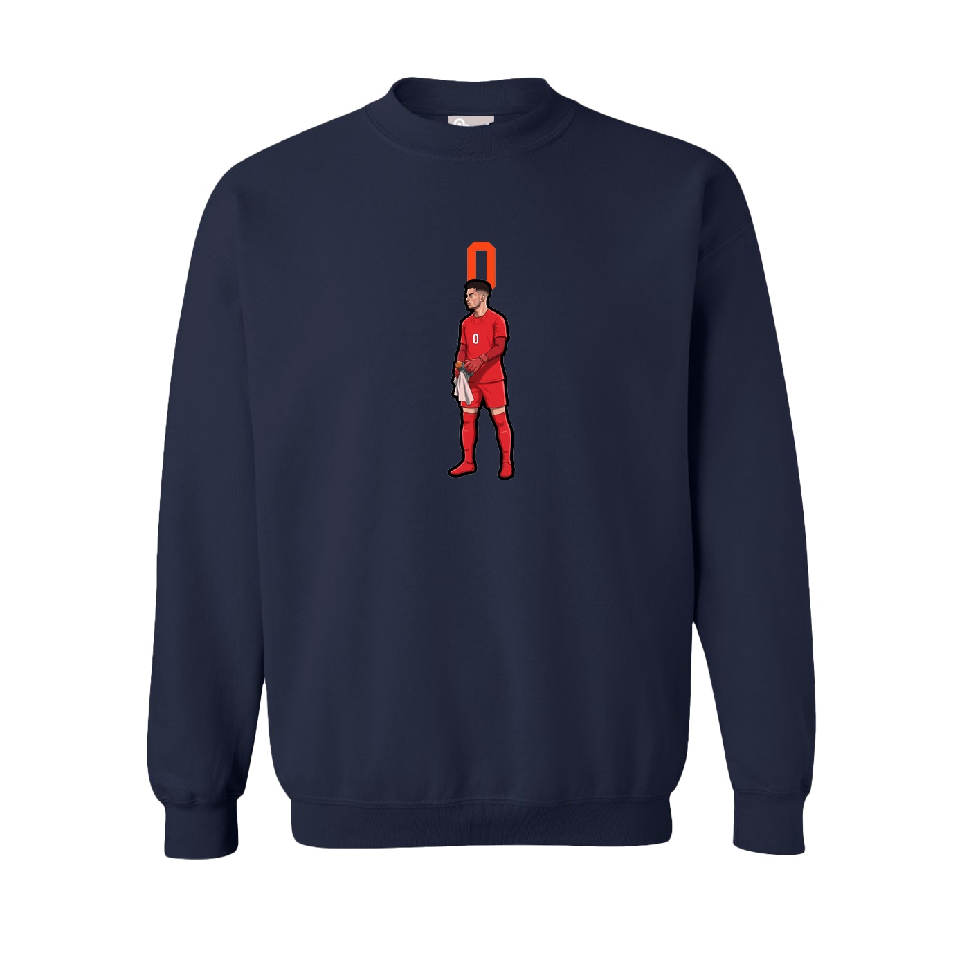 Fleece Crew — Number Top in Navy