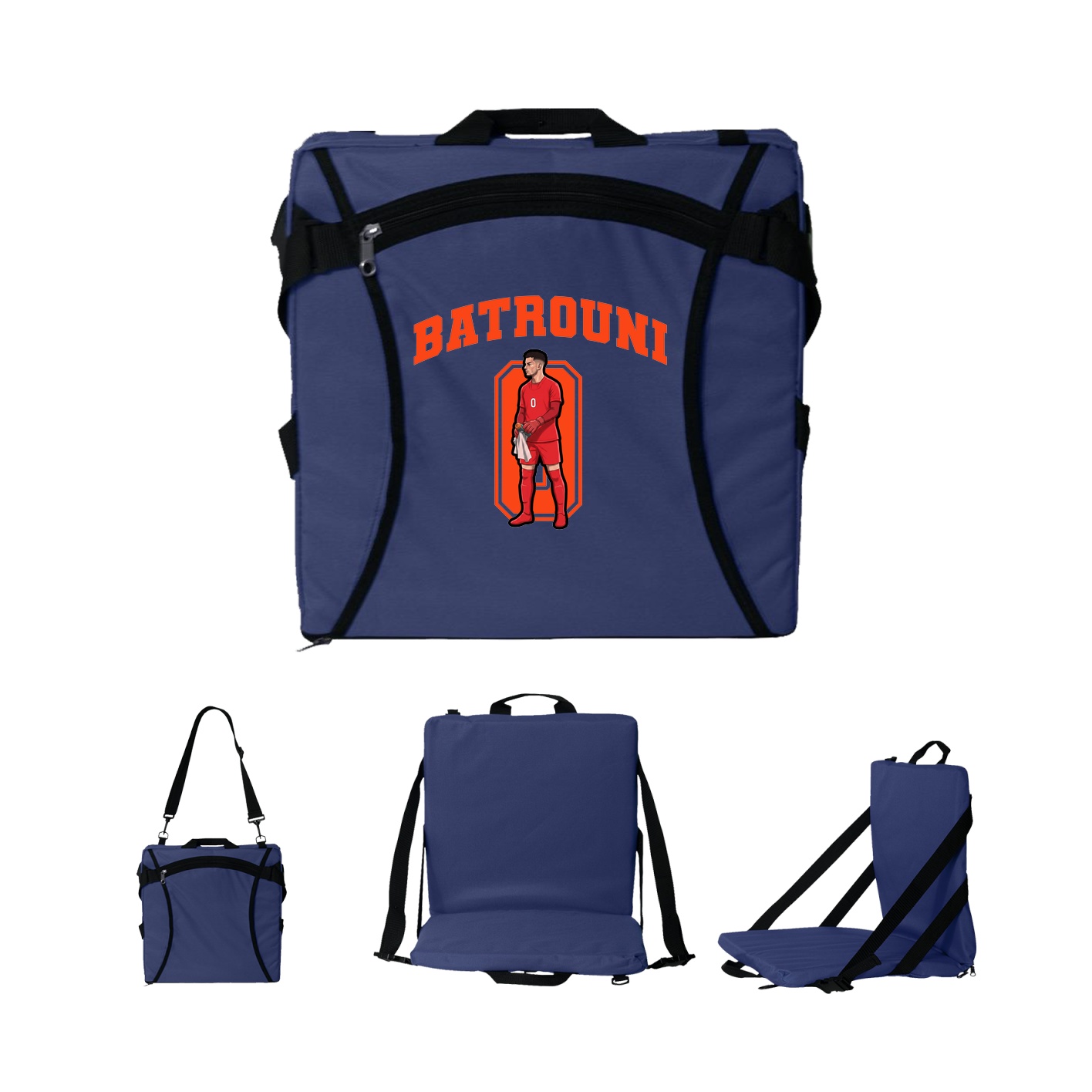 Folding Stadium Seat — Number in Navy