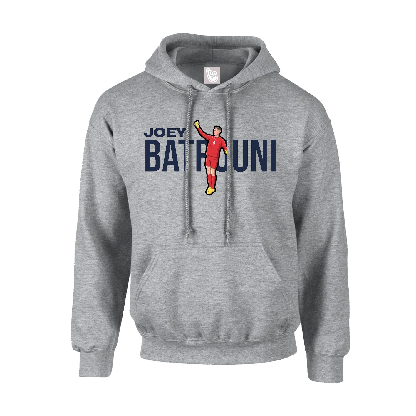 Hoodie — Player Name in Grey