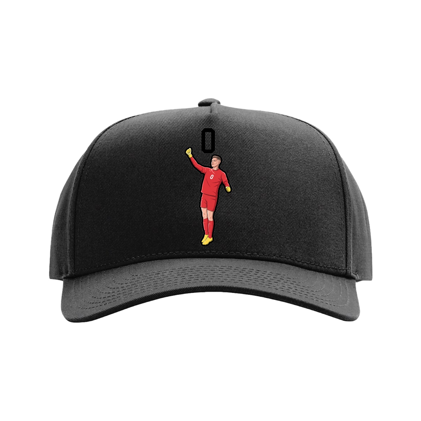 Full Fabric Five-Panel Champ Cap — Number Top in Black