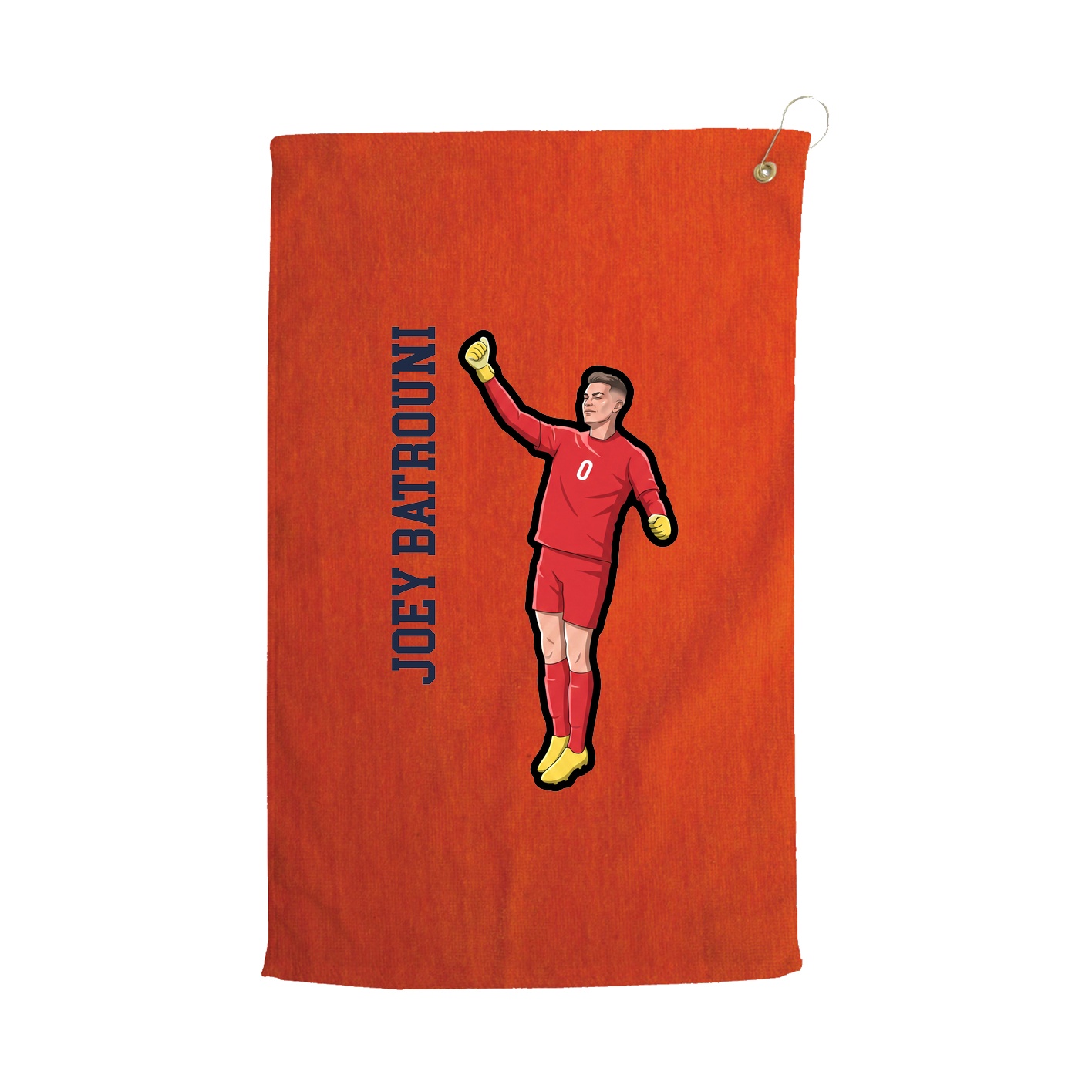 Golf Towel — Name Vertical in Orange