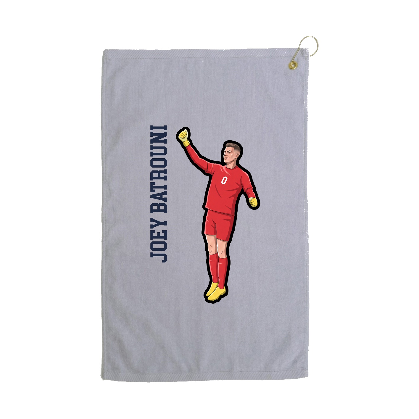 Golf Towel — Name Vertical in Grey