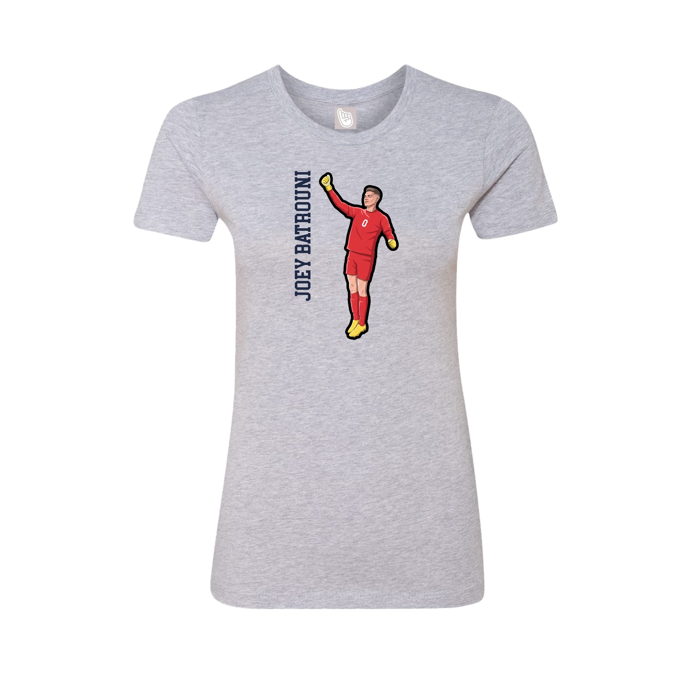 Womens Tee — Name Vertical in Grey