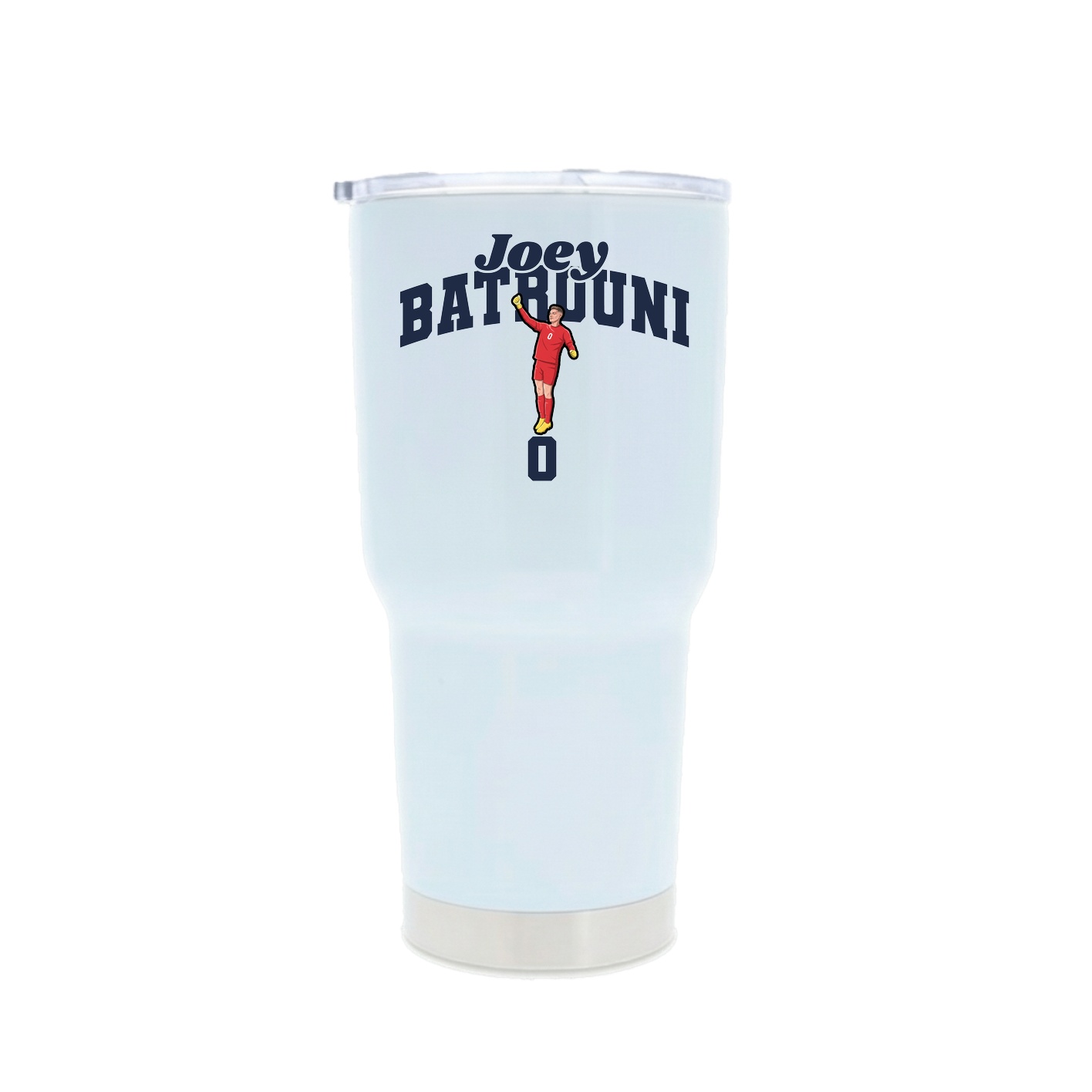 30oz Stainless Steel Tumbler — Signature Arch in White