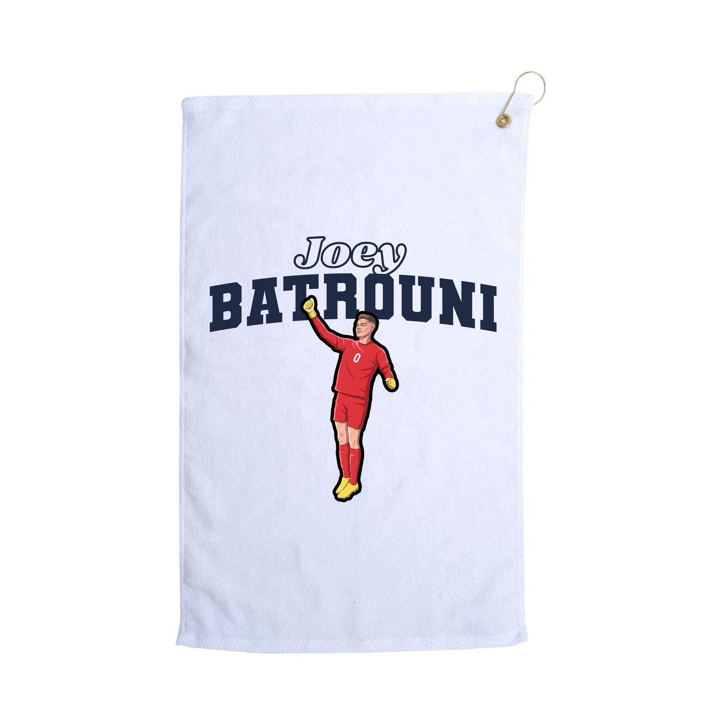 Golf Towel — Name Arch in White