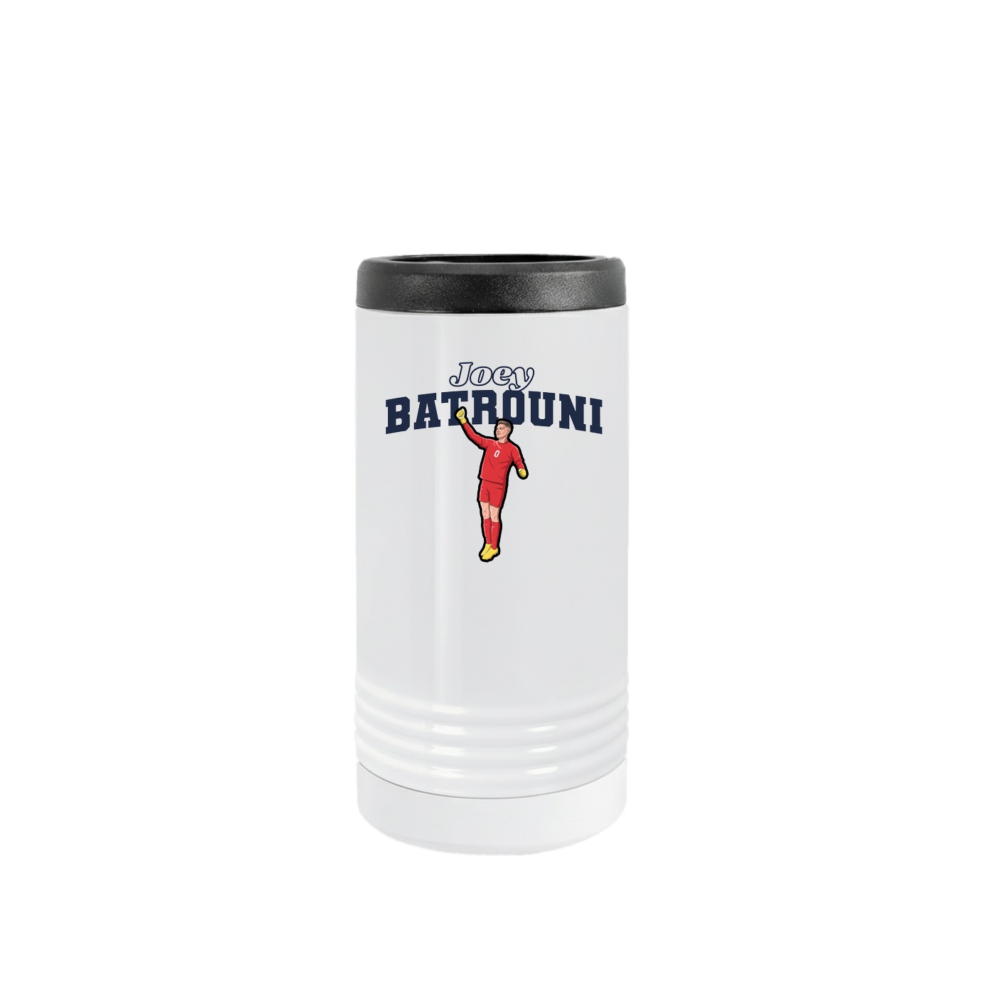 Slim Beverage Holder — Name Arch in White
