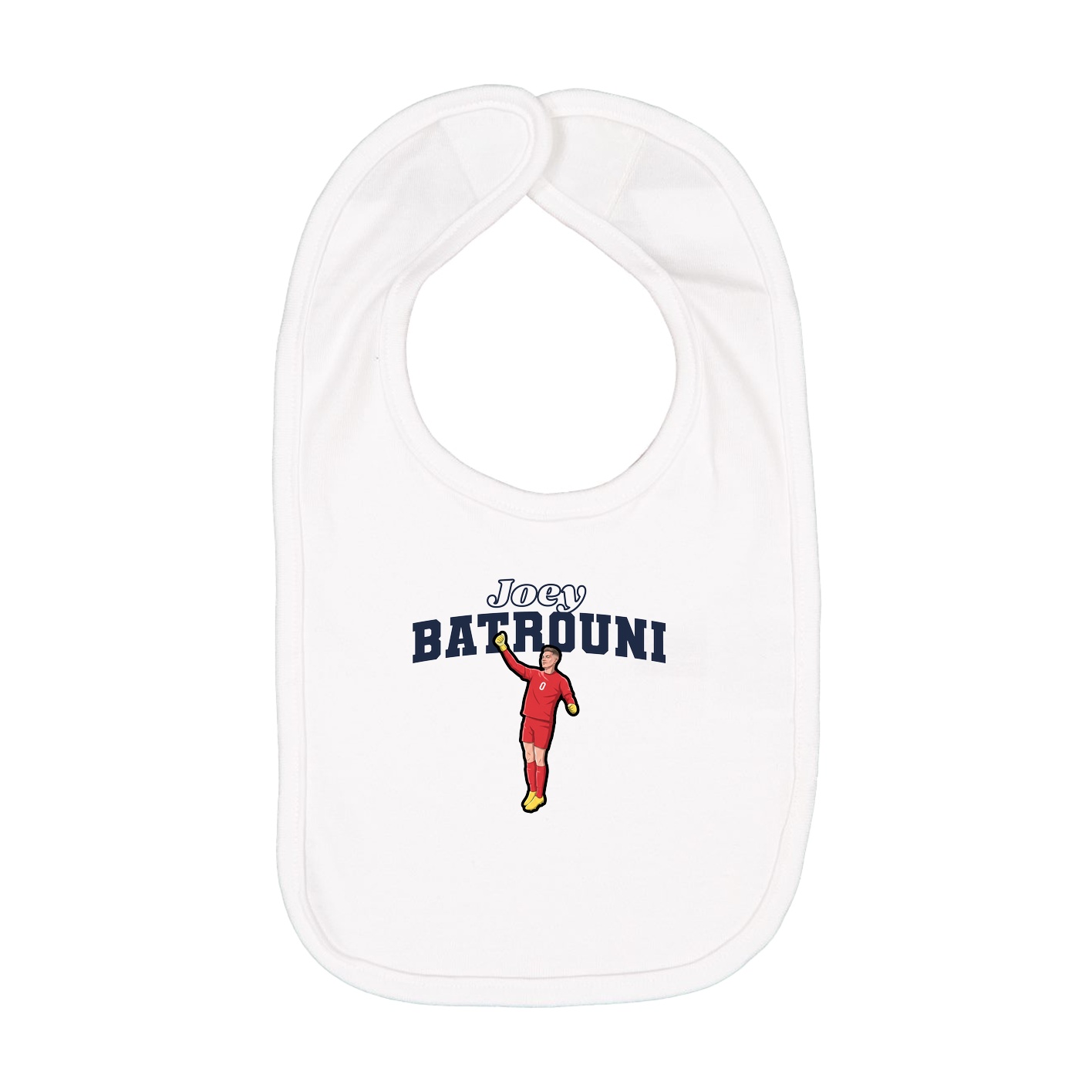 Infant Bib — Name Arch in White
